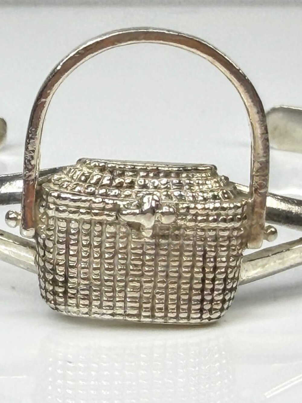 Vintage 925 Sterling Silver Nantucket Basket Cuff Bracelet 21.4g 8" JR2158